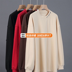 德绒刺绣多色圆领内搭长T男23XW99339-常规特批23-加绒特批31，男装卫衣，电商A042