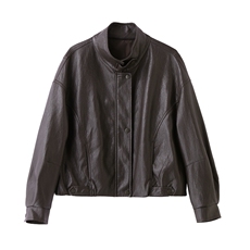 2025秋装新款简约摩登风尚复古机车皮衣外套，女装皮衣，魅丽静蓝