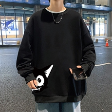 S6035-P28加绒款-P33秋季圆领卫衣男大码韩版宽松长袖外套，男装卫衣，电商A040