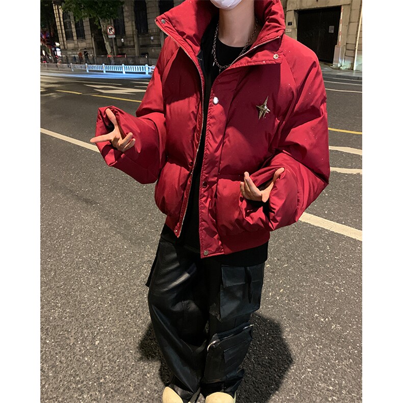405A美式高街个性金属设计印花满天星棉服MY24912-特批85控158,男装棉衣,星座405A