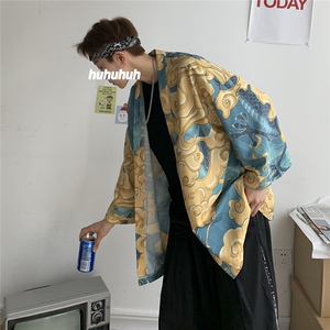 夏季大码港风日系外套防晒服和服开衫薄款道袍披风汉服潮 F12/P40图片