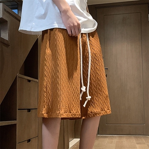 冰丝短裤男夏薄款设计感美式宽松抽绳休闲五分裤XZ514-2-1525-P38图片
