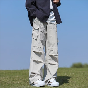ER9065-P48 户外机能工装长裤男女同款褶皱伞兵裤军裤阔腿休闲裤图片