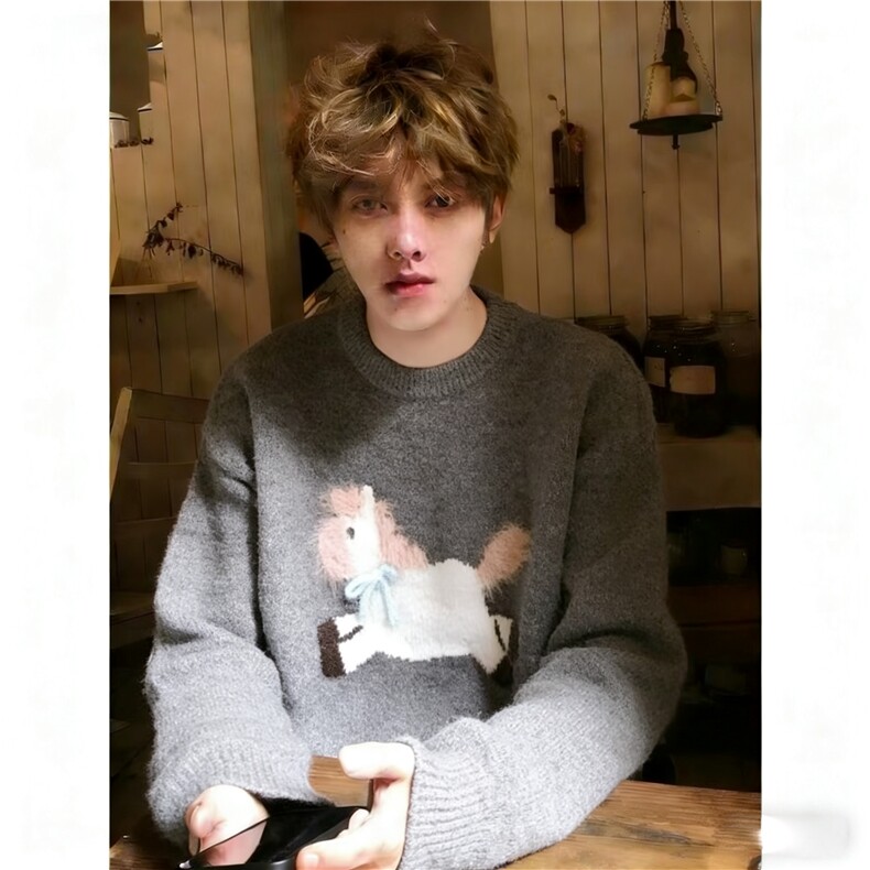 新年红本命年百搭提花毛衣男女秋冬季新款针织衫MA420,男装针织衫/毛衣,星座1116A（原606A-3）