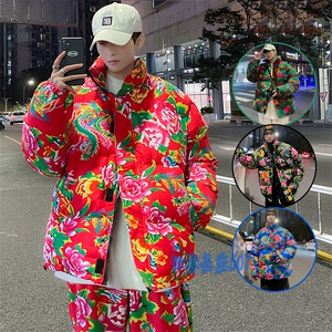 MY203东北大花风民族特色花棉袄棉衣保暖面包服大码男女棉服图片