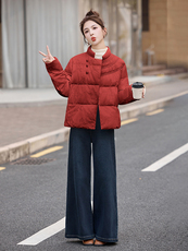 2025年冬季新款90白鸭绒新中式gf羽绒服外套，女装羽绒服，橙子家