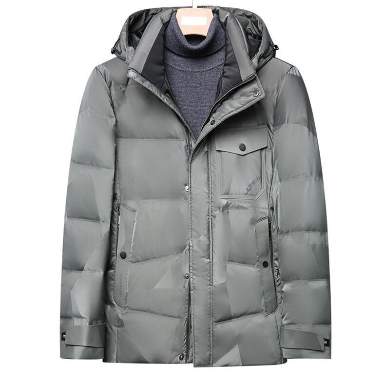 秋冬季新款羽绒服男灰鸭绒可脱卸帽中年男爸爸装上衣HPN2161-P295,男装羽绒服,电商B212（原钱塘6029）