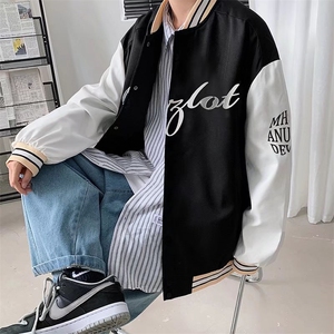 男夹克青少年立领长袖刺绣棒球服夹克W75P46图片