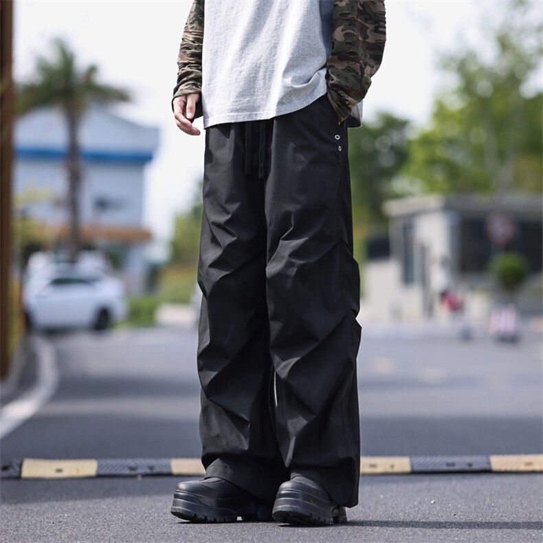 GENIOLAMODE美式工装伞兵裤子男士夏季薄款2025新款宽松直筒休闲,男装休闲裤,星座309（原A406）