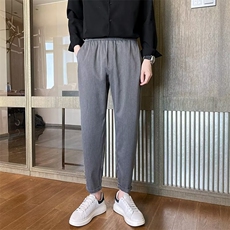 休闲裤春秋季长裤潮流痞帅垂感西裤韩版修身裤子男小脚九分裤K887，男装休闲裤，星座1116A-2（原606A-1）