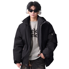 棉服男冬季新款港风宽松连帽棉衣MF9006-P90，男装棉衣，星座214-3