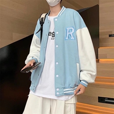 潮牌棒球服男春季韩版ins拼色宽松夹克休闲情侣外套上衣WT033-p40，男装夹克，星座1008