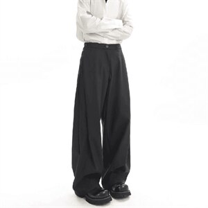 春秋美式高街休闲裤男女垂感阔腿西裤长裤纯色西装裤宽松直筒裤子，男装西服套装，电商A443