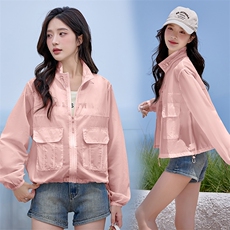 2025夏季新款防晒衣女轻薄款休闲时尚立领宽松薄款透气防晒服上衣，女装防晒衣，以桐