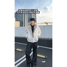 现货高品质美式高街冬季重磅硬挺短款座山雕毛领棉衣男女加厚外套，男装棉衣，电商A486