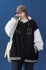 中性风2022秋季新款拼色港风潮牌印花棒球服夹克外套G94p65-控78，男装夹克，A247A