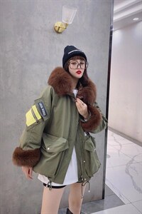 冬季派克羽绒服狐狸毛图片