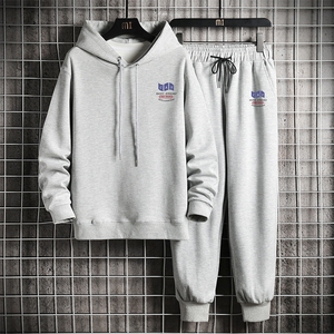 TL8014-P80 连帽卫衣套装男运动套装两件套长袖运动服 网格挂拍图片