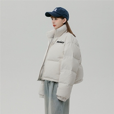 中性风休闲字母印花面包服时尚宽松立领棉服A268-MY502P85控118，男装棉衣，电商A268
