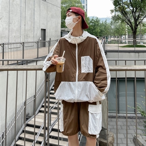 夏季夹克衫防晒服套装 运动风撞色时尚防晒衣男 XZ514-2-1610-P98图片