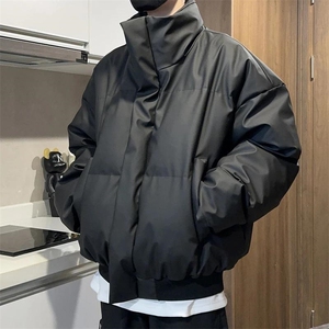 网图 PU棉衣加厚保暖宽松立领外套休闲潮流棉服310A-MY008-P70图片