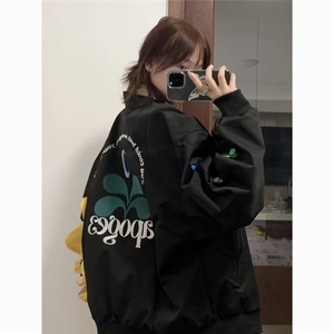 大码秋季新款韩版宽松休闲百搭翻领单排扣长袖贴标衬衫女上衣外套图片