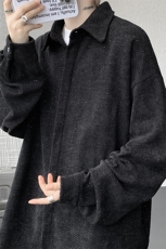 8XL-M人字纹小香风衬衫男生春秋衬衣宽松慵懒垂感外套CS29008P45，男装衬衫，电商B312