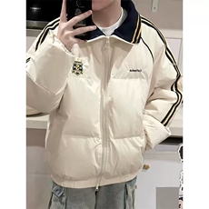 复古运动撞色条纹棉服冬季新款宽松加厚棉衣外套-MY902-网络图，男装棉衣，星座1002-2