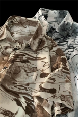 特批P25无差价夏季垂感扎染冰感冰丝短袖衬衫男宽松外套CD5484，男装衬衫，电商A001-1