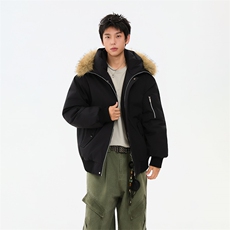 冬季美式cleanfit棉服毛领加绒加厚潮牌撞色棉服外套MY6868-P88，男装棉衣，星座610B-1