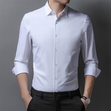 春秋季长袖纯色商务衬衫男休闲潮流百搭中青年男衬衣XY2230-P68，男装衬衫，星座1105-3