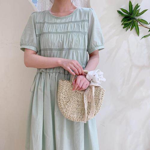 拼接蕾丝彩色重工连衣裙，女装连衣裙，ZMZF