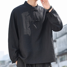 2025春夏棉麻男装新中式唐装风衬衣立领盘扣衬衫亚麻C180-P55，男装衬衫，电商B277(原6028)