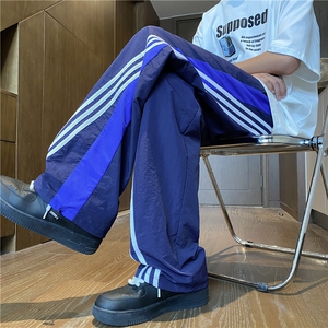 夏季新款三条杠潮流拼接运动宽松休闲裤B315-K24210-特p35控68图片