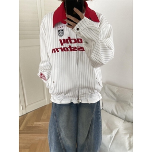 【有货】JK8566CC-特P65 撞色条纹情侣夹克外套男女图片