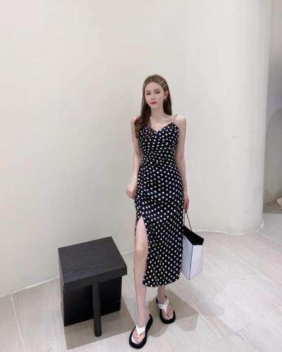 夏季新款吊带波点连衣裙，女装背心吊带，AN AN