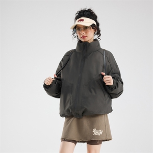 现货冬季美式休闲加厚雪山外套夹克立领纯色三防户外工装棉服图片