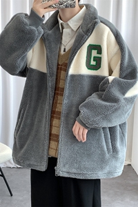 冬款青少年加绒加厚休闲棉衣羊羔绒立领外套男女 923-P110控价158图片