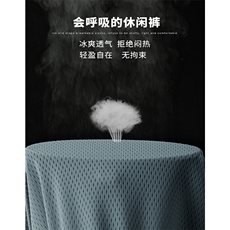特批P32无差价夏季透气网眼冰丝凉感大码时尚速干空调裤男K5918B，男装休闲裤，电商A001