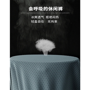 特批P32无差价夏季透气网眼冰丝凉感大码时尚速干空调裤男K5918B图片