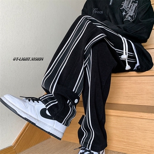 B221 美式ins高街小众情侣款织带休闲运动裤 LK23006-P60 控78图片