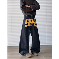 牛仔裤男女慵懒ins日系简约气质原宿百搭流行文艺长裤RK3251-P40，男装牛仔裤，星座412-3