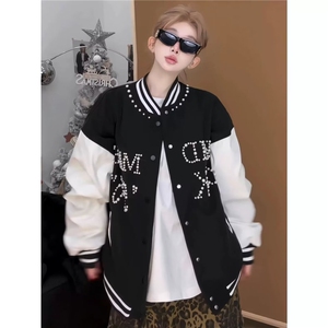 美式拼接棒球服男女春秋季新款高街百搭夹克外套JK802-P73图片