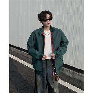 8XL-M美式复古棒球服外套男特大码潮牌双拉链立领夹克衫JK005P85图片