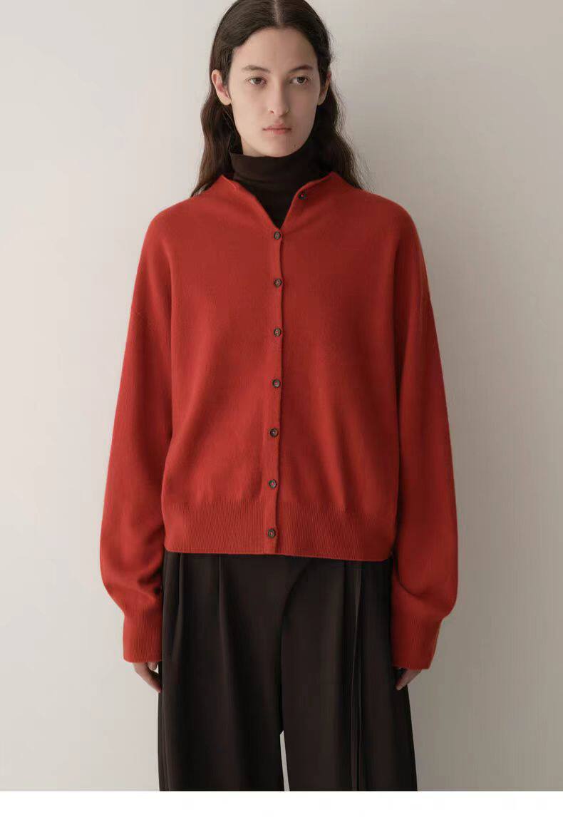 2025年秋季通勤单件扣子开衫，女装针织衫/毛衣，斯尔特羊绒