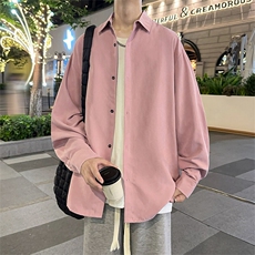 春季2026新款Q2480-TP2539港风桃皮绒衬衫宽松衬衣薄外套男，男装衬衫，电商A102