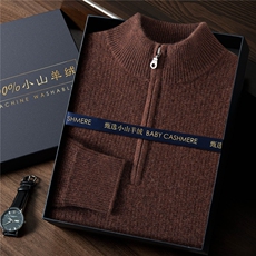 2026年秋季套头时尚百搭通勤简约休闲半拉链，男装羊绒套衫，曼云男装羊绒