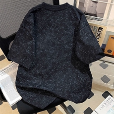 得物抖音品质二开240克重磅宽松纯棉美式做旧扎染工艺短袖T恤，男装T恤，电商A486-1