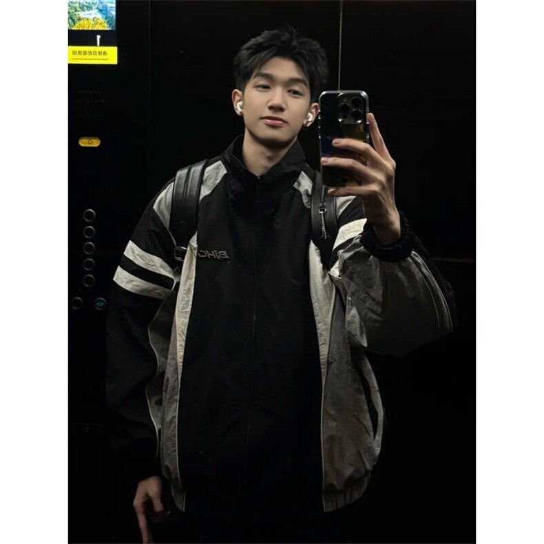706-JK219-P85特P春季美式复古解构撞色机能飞行夹克运动外套,男装夹克,星座706