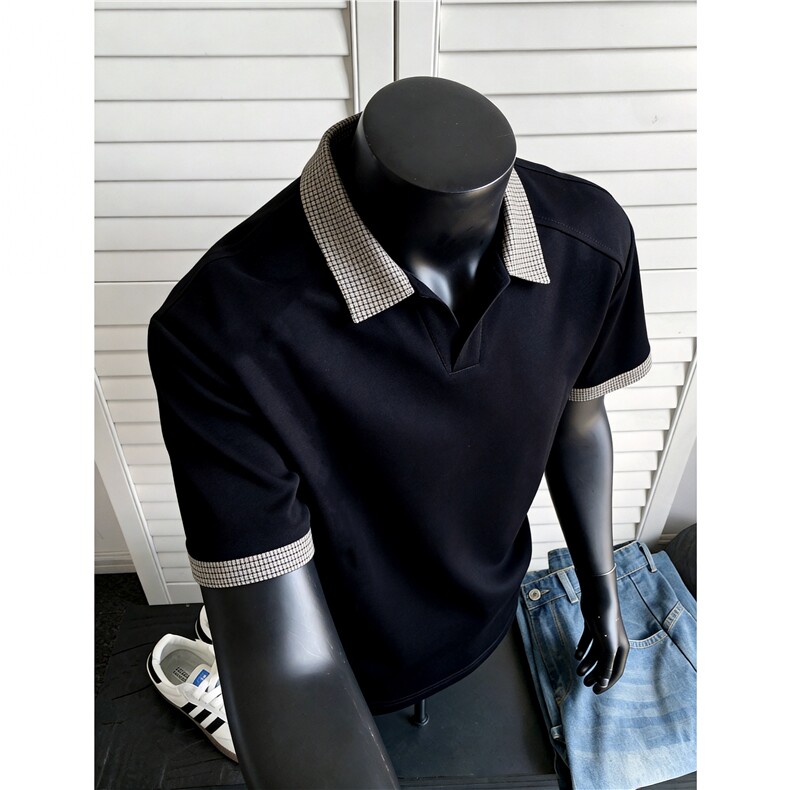 2026主推款抗菌速干格子拼接撞色翻领短袖POLO衫男DT161-特P28，男装T恤，电商C307